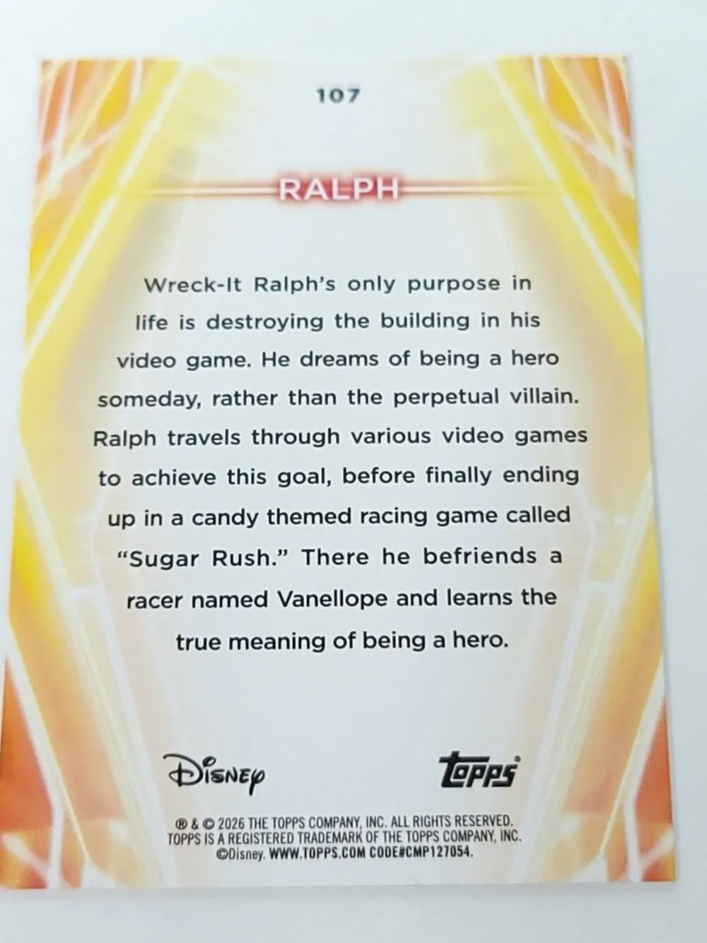 Ralph Topps 2026 Disney Neon Holo Parallel Refractor Limited 193/199 - Picture 4 of 4
